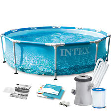 INTEX Swimming Pool Frame Beachside ø305x76cm Schwimmbad mit Filterpumpe