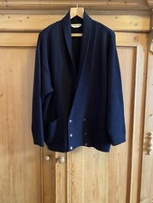 80er Cardigan Strickjacke Pullover Blau, L XL, VINTAGE Made in West Germany