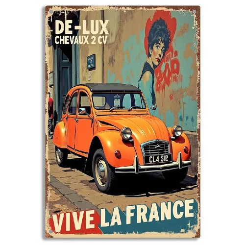 Blechschild citroen cv2 - citroen, ente