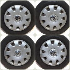 VW Caddy Golf 5, 6 Golf Plus Touran Stahl-Felgen + Radkappen Reifen 195/65 R15