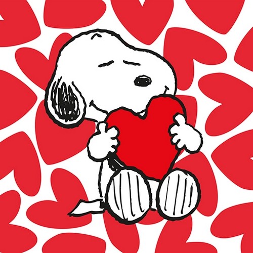 Servietten snoopy love herz - snoopy,