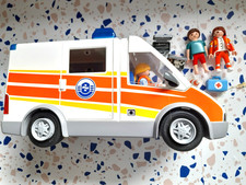 PLAYMOBIL Krankenwagen 6685 Blink Licht Sirene Sanitäter Not Arzt Figur Koffer
