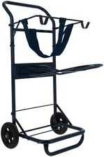 Sattelwagen Sattel Caddy Sattelhalter Pferdesattel Stallkarren Transport blau