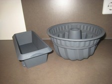 Silikonbackform - Set* anthrazit* Kastenform + Napfkuchenform
