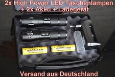 2x 3.7Volt Power LED Alu Taschenlampe Akku Auto Jagd Herren Stromausfall  Abwehr