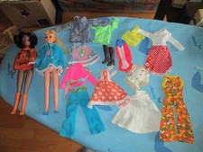 Skipper Barbies kleine Schwester und Domino Puppe mit Kleidung 70ziger Jahre!