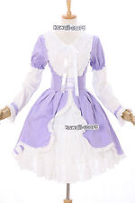 M-516 Lila weiß Cosplay Gothic Lolita Kleid Kostüm Rokoko Pastel