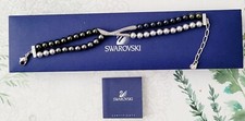 Original Swarovski Collier Armband Perlen Kristall 18-21 cm grau weiss schwarz