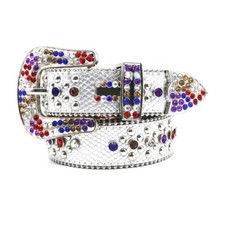Luxury Men Women Western Rhinestone Belt Punk Rivet Studded Cowboy Bling Belts