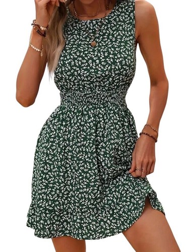 Damen rüschensaum sommerkleid - rüschensaum,