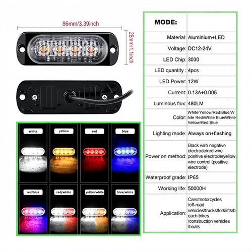 Auto 4 led - 1/4, x