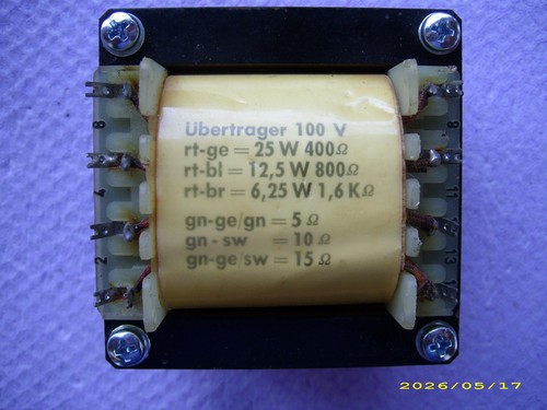 Audio übertrager 100v - Übertrager, ela
