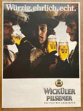 Wicküler Pilsener Bier Pils Musketiere Original 1986 Vintage Advert Werbung