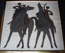 Heinz Friedrich Kirchner 1926-2000, Zwei Reiter, Gouache, um 1960