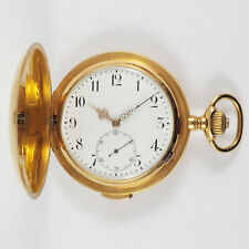DÜRRSTEIN Dresden Viertelrepetition Taschenuhr in 14ct Gold - Übergroße Rarität!