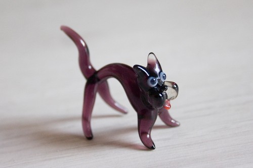 Glasfigur katze neuwertig - glasfigur,