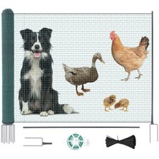 Weidezaun in 50m x 100cm Komplettset Mobiler Hundezaun & Hühnerzaun ohne Strom