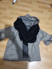 Winter 3 Teile Damen, Gr. 38, Pulli, Jacke, Loopschal Grau Schwarz