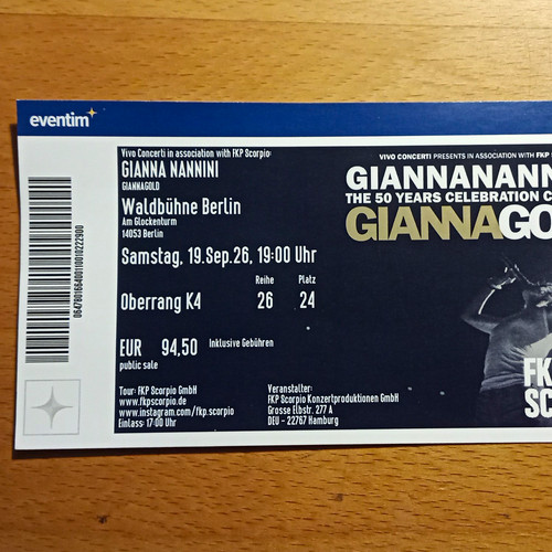 Gianna nannini ticket - gianna,