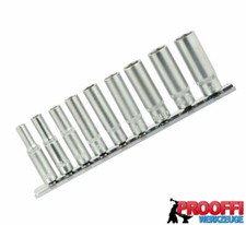 9 tlg Lange 1/4" Stecknuss Steckschlüssel Satz 6-KANT Profil Nuss  5mm - 13mm KD