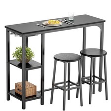 Schwarzer Bartisch mit