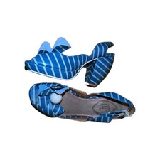 Feud London Peeptoes Slingbacks Gr. 37 - Maritim-Look - NEUWERTIG