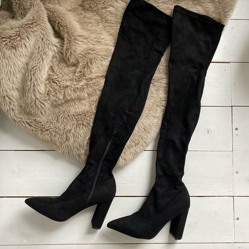 Schwarze overknee stiefel - schwarze, overknee-stiefel