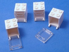 LEGO - 4 Schränke 2x2x2 weiß - transparent klar / Kasten Box / 4345 4346 NEUWARE