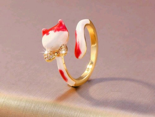Vergoldeter katzen ring - katzen,