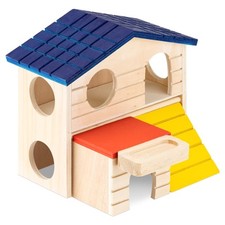 Hamster Haus aus Holz bunt 2