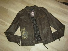 ED HARDY * Mega LEDERJACKE
