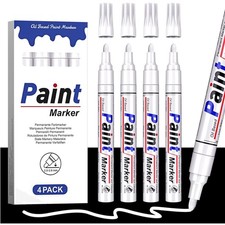 Permanent Marker  weiß Lackstift Marker 4er Pack für Metall Holz Kunststoff Glas