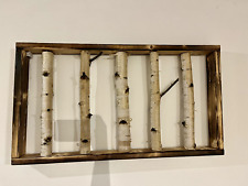 Dekoration für Wand Birkenstamm Naturprodukt Birkenwand LED Old Wood optic