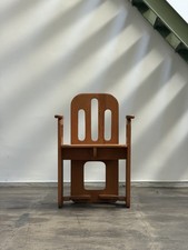 Brutalist Chair Solid Wood Chapo Perriand Magistretti 70s