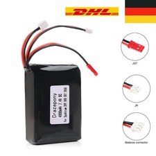 7,4 V 2s Lipo Batterie 4000 Mah 8c / 16c Jst Jr-stecker Für Spektrum Dx9 Dx8