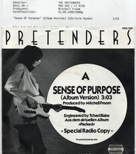 WEA - Special Radio Copy  -  Sg -  PRETENDERS  -  SENSE OF PURPOSE