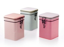 Teedose Bella 150g eckig grün rot pink