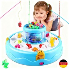 Angelspiel Magnetisch ab 2–3 Jahre, Kinderspielzeug mit 26 Fischen & 4 Angeln