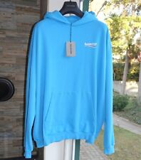BALENCIAGA SWEATER S hoody hoodie pullover oversized xl 2xl xxl blue political