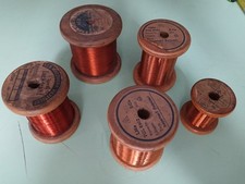 Kupferlackdraht Konvolut 5 Spulen sehr dünner Draht