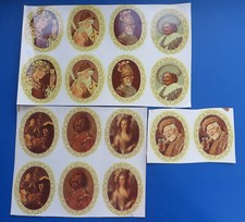 16 einbrennbare Schiebebilder Portraits z.B. Mann mit Goldhelm Porzellanmalerei