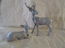 Hirsch Reh Paar / 2 Figuren / Deko Weihnachten Advent Herbst