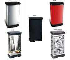Mülleimer Abfallbehälter Papierkorb Metallisiert mit Pedal  50L, Curver