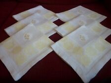 FG16 wunderschöne Stoff Servietten 6 Stk. - Leinen Monogram - TOP erhalten