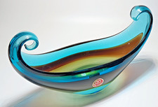 Murano Glas Schale Bowl 3 farbig 60er Jahre 770 gr. und 22 cm Original Etikett