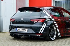 Gefräster Heckansatz Diffusor und Seitenteilen ABS für Seat Leon 5F Cupra+R 