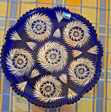 Lausitzer Bleikristall Schale Kristallschale Obstschale Blau