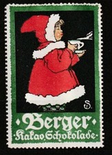 BERGER Kakao Schokolade - Reklamemarke