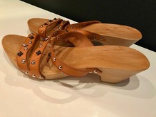 Damen Clogs Schuhe hellbraun