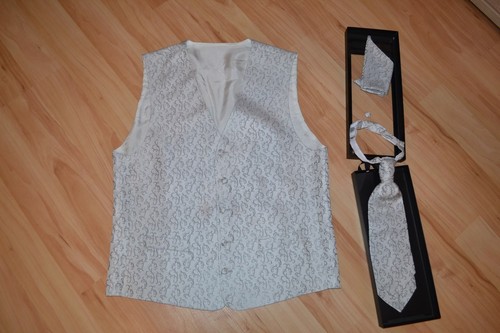 Silber grau weste einstecktuch - silber,